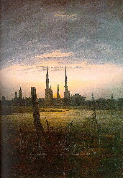 Caspar David Friedrich City at Moonrise France oil painting art